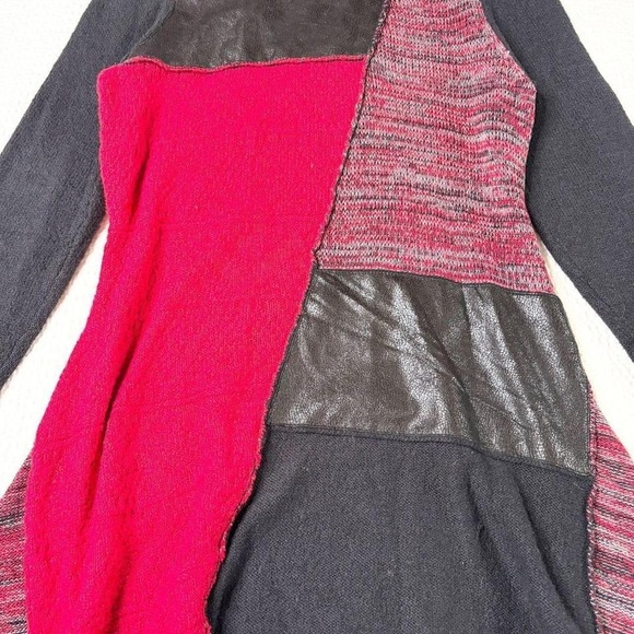 Style & Co. black/red patchwork long sleeve mini dress - Picture 2 of 5